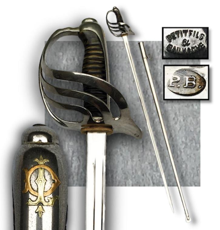 BALASH & FILS ZELDZAAM FRANS ZWAARD ORIGINEEL GOUDEN MONGRAM, Verzamelen, Militaria | Algemeen, Zwaard of Sabel, Verzenden