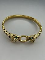 Armband met dubbele kop en luipaard, Handtassen en Accessoires, Armbanden, Staal, Met edelsteen, Nieuw, Ophalen of Verzenden