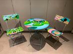 Terrasset 1 tafel en 2 stoelen Pylones, Gebruikt, Tuinset, Eettafel, Ophalen