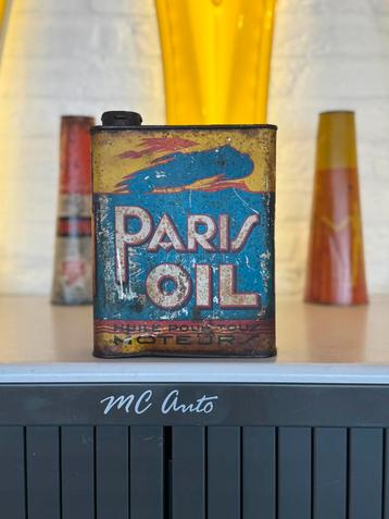 Ancien bidon d'huile Paris Oil de 2 litres, Enlèvement ou Envoi, Utilisé, Emballage