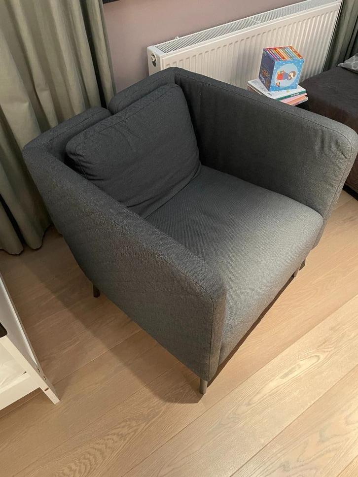 Fauteuil IKEA EKERO - Donkergrijs, Huis en Inrichting, Fauteuils, Zo goed als nieuw, Stof, 50 tot 75 cm, Minder dan 75 cm, Ophalen