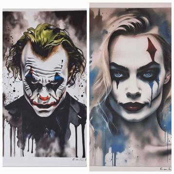 Kunstwerk Limited Edition Harley Quinn & Joker - 5 wereldwij beschikbaar voor biedingen