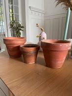 Terracotta bloempotten 8 stuks, 1 schaaltje, Ophalen, Zo goed als nieuw, Terracotta