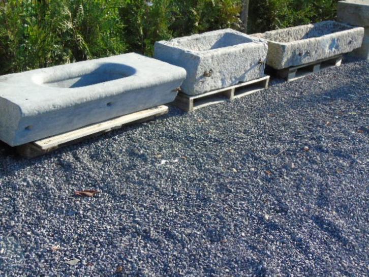 Smalle blauwe stenen bak, plantenbak, ruime keuze, Tuin en Terras, Bloembakken en Plantenbakken, Gebruikt, Steen, Binnen, Balkon