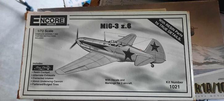Mig -3 z.6  1/72 encore, Hobby en Vrije tijd, Modelbouw | Vliegtuigen en Helikopters, Zo goed als nieuw, Vliegtuig, 1:72 tot 1:144