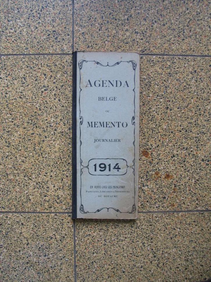 1914 Agenda Dagboek Vlaanderen Oorlog Ministerie Deurne Zee, Diversen, Agenda's, Gebruikt, Verzenden