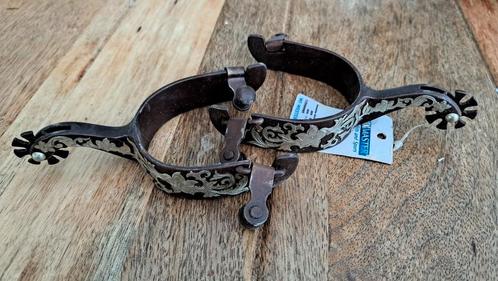 Westernsporen met flowertooling- roestbruin met zilver, Dieren en Toebehoren, Paardrijkleding, Nieuw, Overige typen, Western, Ophalen of Verzenden