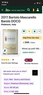 Barolo mascarello, Pleine, Enlèvement, Vin rouge, Italie