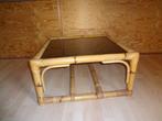 Salontafel van rotan, Huis en Inrichting, Ophalen, Gebruikt, Vierkant, Glas