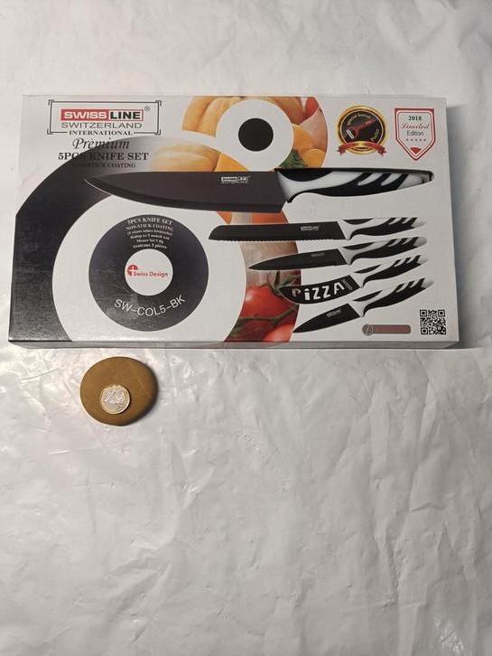 Set de couteaux Swiss Line 5 pièces – Neuf – SW-COL5-BK, Maison & Meubles, Cuisine | Couverts, Enlèvement ou Envoi