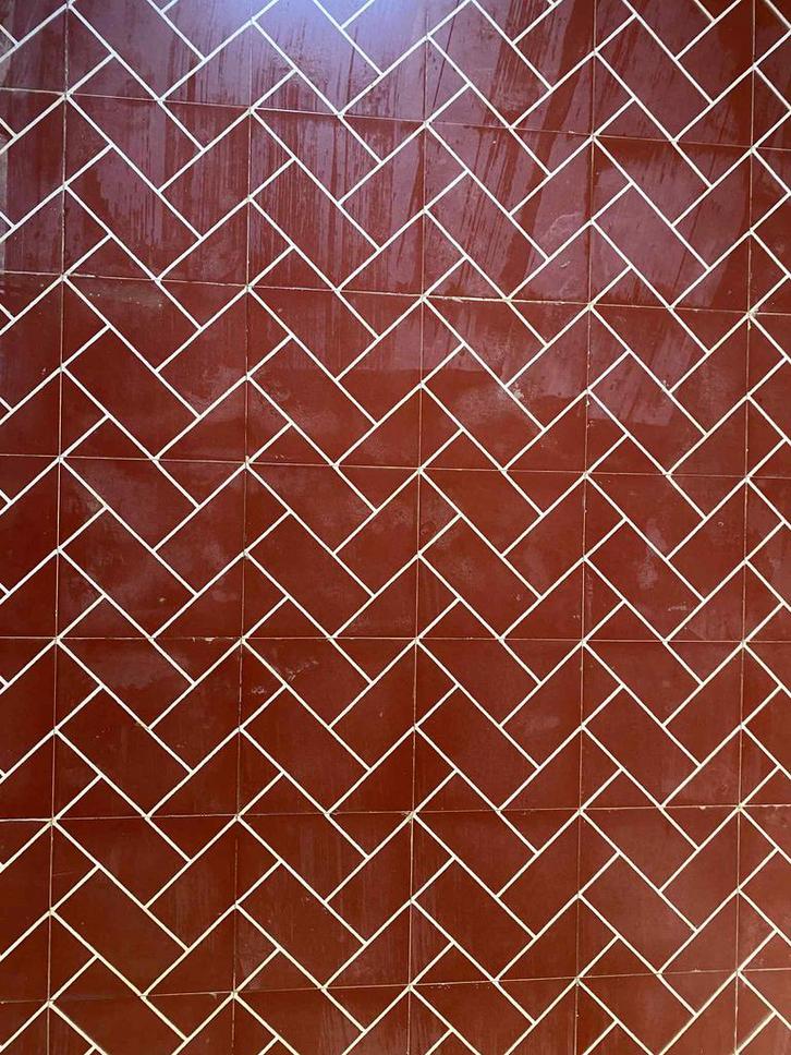 carrelage rouge effet brique, Doe-het-zelf en Bouw, Tegels, Gebruikt, Vloertegels, Overige materialen, Minder dan 20 cm, Minder dan 20 cm