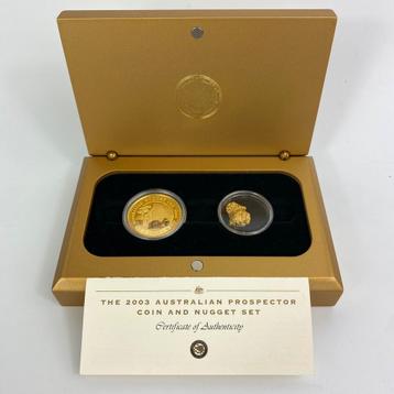 Set van 1 oz + inheemse goudklompjes (Perth Mint set) beschikbaar voor biedingen