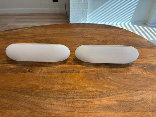 Set van 2 moderne design wandlampen G9/42W, Huis en Inrichting, Lampen | Wandlampen, Zo goed als nieuw, Glas, Ophalen