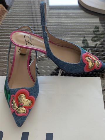 Half open schoenen - Jeans/multi colour maat 37,5 beschikbaar voor biedingen