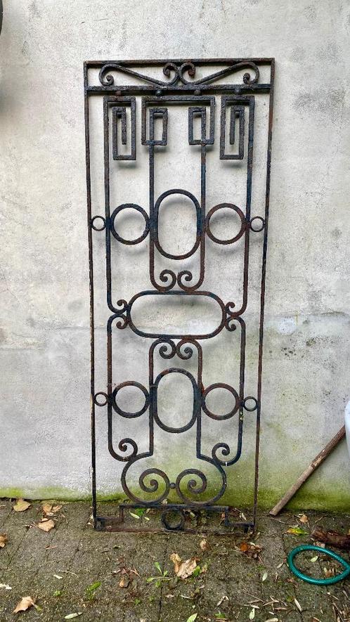 smeedijzer deurrooster 153 cm x 51, art deco jaren 20-30, Antiek en Kunst, Curiosa en Brocante, Ophalen