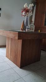 Tafel in teak, Ophalen, Glas