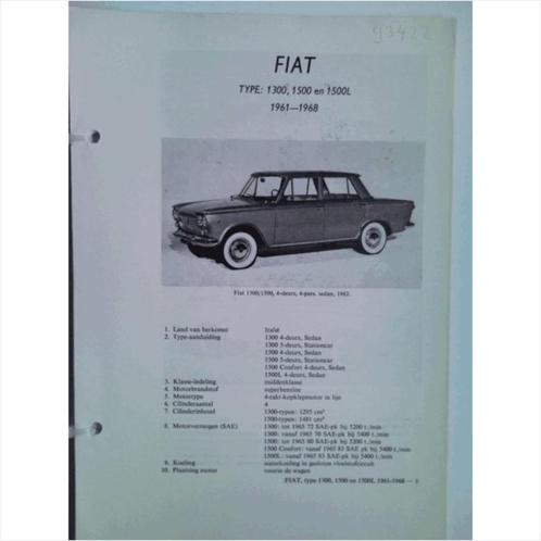Fiat 1300 1500 1500 L Vraagbaak losbladig 1961-1968 #2 Neder, Boeken, Auto's | Boeken, Gelezen, Ophalen of Verzenden