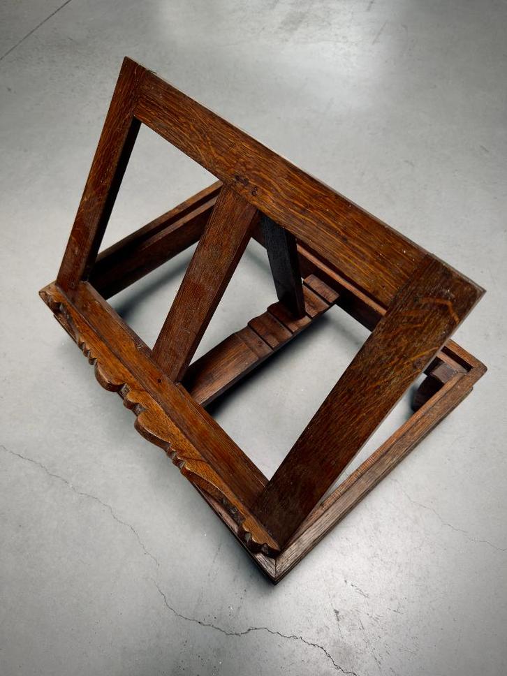 Antieke Houten Missaalstandaard, Boekstandaard, Antiek en Kunst, Curiosa en Brocante, Ophalen