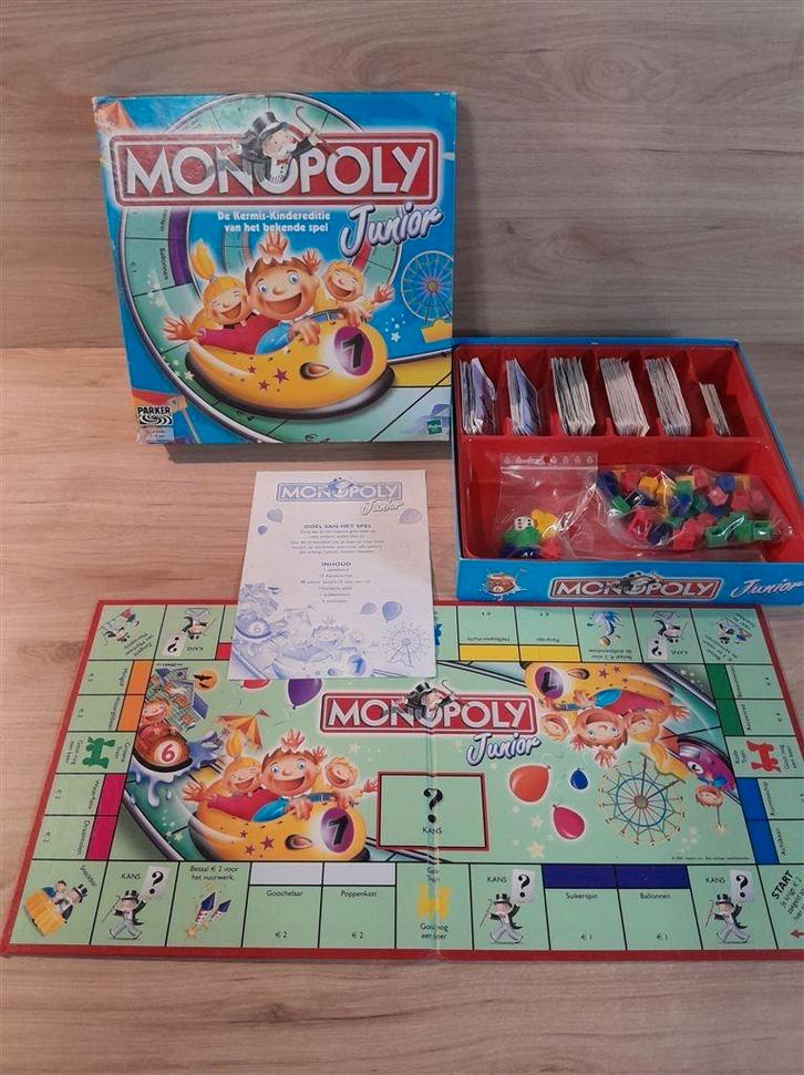 monopoly junior - kermis editie - s5721, Hobby & Loisirs créatifs, Jeux de société | Jeux de plateau, Comme neuf, Envoi