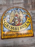 Antieke emaille grimbergen bord, Verzamelen, Ophalen of Verzenden, Zo goed als nieuw, Reclamebord