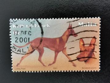 Malte 2001 - chiens - Lévrier des pharaons, Enlèvement ou Envoi, Malte, Affranchi