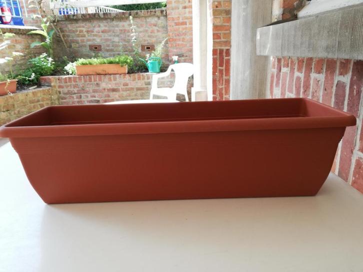 BOÎTES À FLEURS, plastique, Longueur 60 cm, L 19,5 cm, H 16,, Jardin & Terrasse, Bacs à fleurs & Jardinières, Utilisé, Synthétique