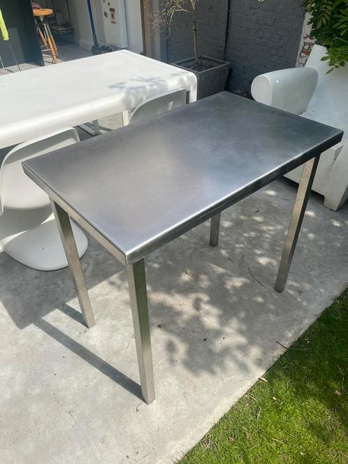 Inox hoge tafel, Huis en Inrichting, Tafels | Statafels, Zo goed als nieuw, Ophalen