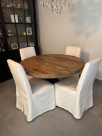 Ronde tafel en 4 bijpassende stoelen, Ophalen, Zo goed als nieuw