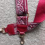 Zeer mooie schouderriem voor handtas, bordeaux leer en stof, Ophalen of Verzenden, Nieuw, Rood, Handtas