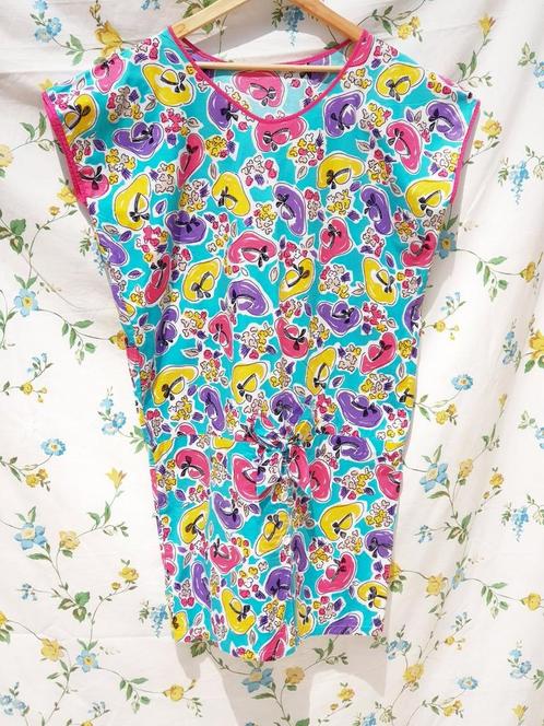 Vintage meerkleurige jurk uit de jaren 80 (handgemaakt), Kleding | Dames, Jurken, Zo goed als nieuw, Maat 38/40 (M), Overige kleuren
