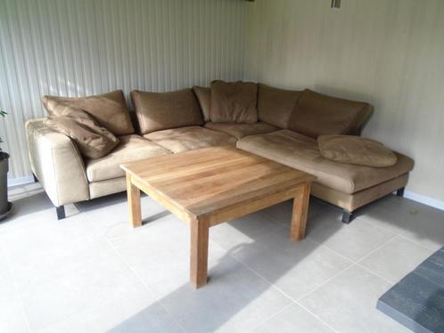 Hoeksalon, Huis en Inrichting, Zetels | Complete zithoeken, Gebruikt, Hout, Leer, Metaal, Ophalen