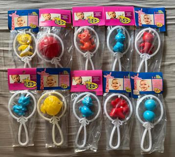 10 verschillende rammelaars, vintage, delacoste, baby , beer beschikbaar voor biedingen