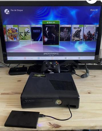 Xbox 360 Slim RGH3.0 +  1 tb aan games + kinect  disponible aux enchères