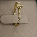 Prachtige 14-karaats gouden diamanten verlovingsring, Handtassen en Accessoires, Ringen, Nieuw, Ophalen of Verzenden, Kleiner dan 17