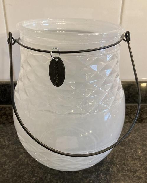 RIVERDALE LANTAARN WINDLICHT GROOT WIT 18 CM NIEUW, Huis en Inrichting, Woonaccessoires | Kandelaars en Kaarsen, Nieuw, Kandelaar