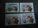 Br.d'Achouffe : 1+1+1+1 La Chouffe bierlabel (4) oud, Panneau, Plaque ou Plaquette publicitaire, Duvel, Enlèvement ou Envoi, Neuf