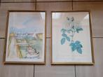 2 goudkleurige kaders met tekening, Huis en Inrichting, Ophalen, Gebruikt, Tekening
