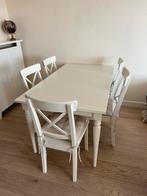 tafel met zes stoelen ikea 155x87 cm, Enlèvement, Utilisé