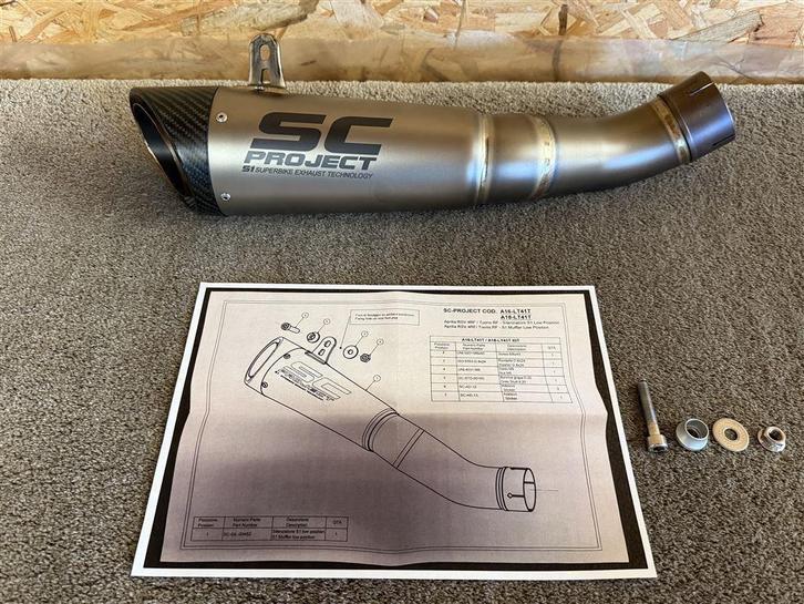 SC Project S1 uitlaat demper Aprilia RSV4 Tuono V4 2017-2020, Motoren, Onderdelen | Overige, Gebruikt, Ophalen of Verzenden