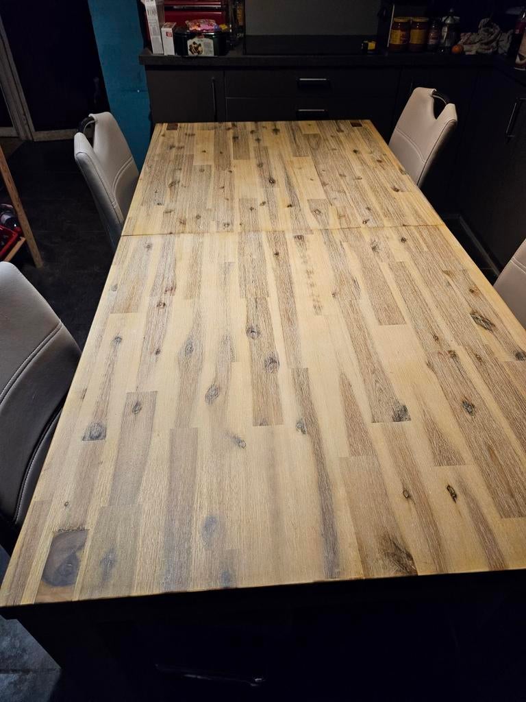 Zware tafel met 6 stoelen, Huis en Inrichting, Tafels | Eettafels, Gebruikt, Ophalen