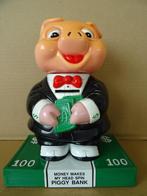 Spaarpot Piggy bank Money makes my head spin Piggy bank 1991, Ophalen of Verzenden, Gebruikt, Kunststof, Dier