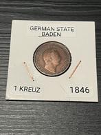 German State Baden 1 Kreuzer 1846 – Duitsland, Ophalen of Verzenden, Duitsland, Losse munt
