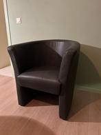 Zetel grijs eenzits nepleder, Huis en Inrichting, Ophalen, Overige materialen, Gebruikt, Eenpersoons