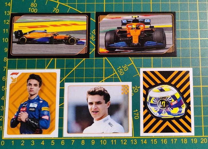 Lot 5x stickers Topps F1 McLaren Renault Lando Norris 2020, Verzamelen, Stickers, Ophalen of Verzenden