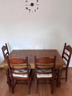 Tafel en 4 stoelen, Huis en Inrichting, Ophalen, Kersenhout, Zo goed als nieuw, Vier personen