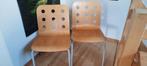 IKEA Jules 2 stoelen - houten zitting - metalen poten, Ophalen, Gebruikt, Twee, Overige kleuren