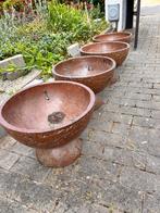 Rustieke, terracotta schaalpotten op voet, Tuin en Terras, Ophalen, Gebruikt