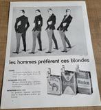 Oude reclameprent: Camel, Cavalier en Winston (1952), Verzamelen, Ophalen of Verzenden, Gebruikt, Overige typen
