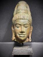 Antiek bronzen hoofd van een godheid/Boeddhistische figuur, Ophalen of Verzenden, Gebruikt
