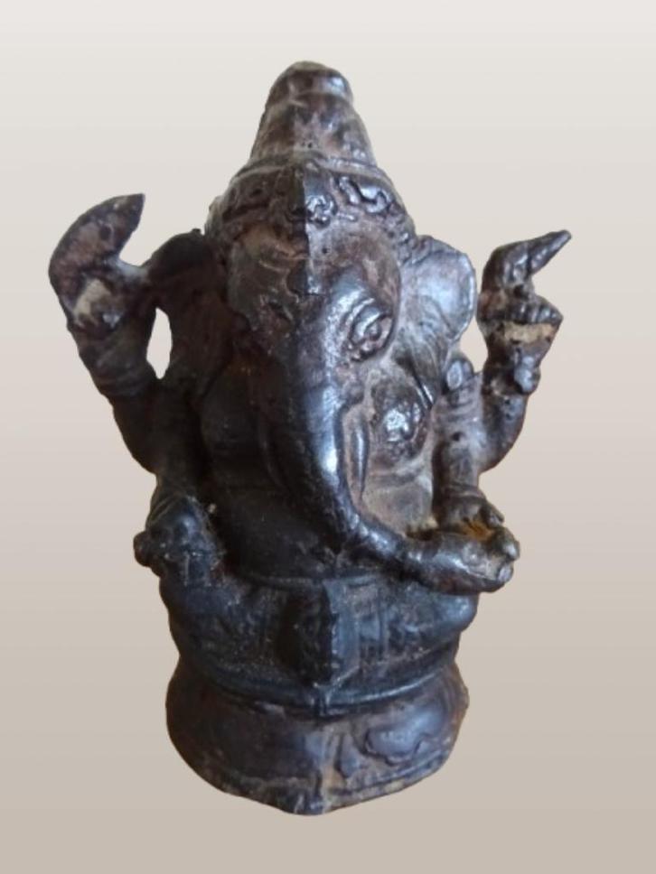 Antiek verweerd bronzen beeldje Ganesh Ganesha olifant god, Antiek en Kunst, Kunst | Niet-Westerse kunst, Ophalen of Verzenden